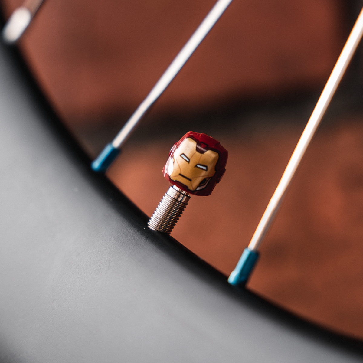 Iron Man Marvel DC Comics Avengers Bike Dust Cap made from LEGO Bicycle Valve Cap for Bikes BrickCaps